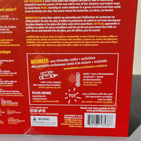 Griddly Games Just Add Sun Solar Science Art Kit Solar Oven Cooking Chemistry Ki - Picture 4 of 15